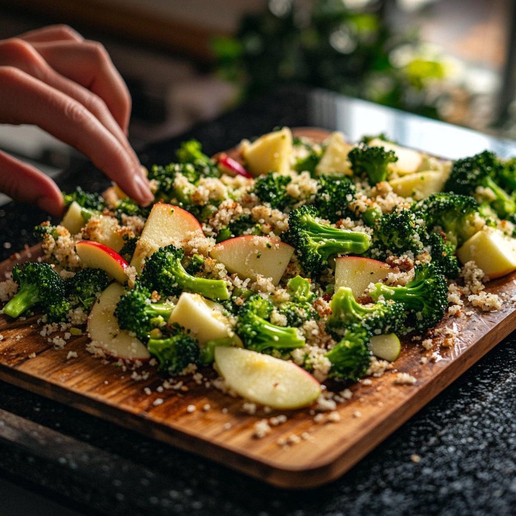Roher Brokkoli-Salat mit Apfel – Vegan und Low Carb
