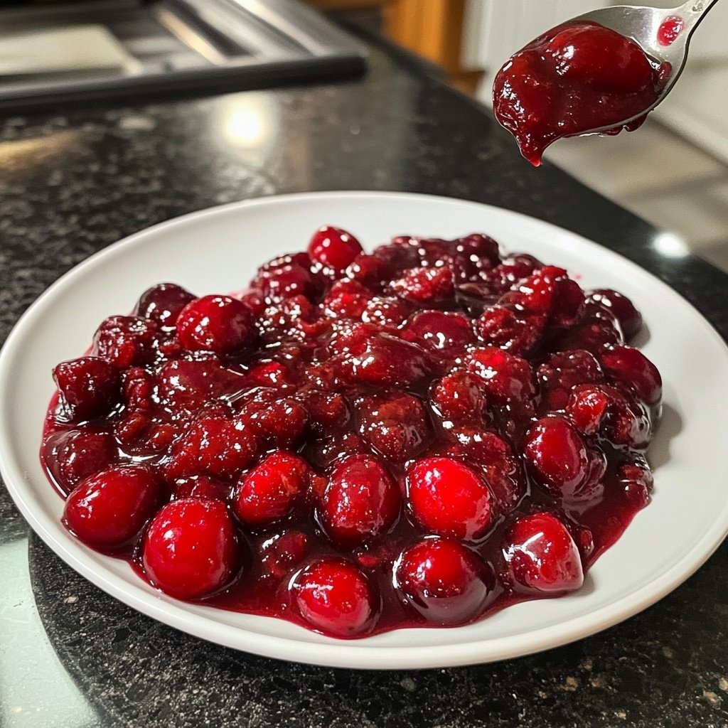 Rote Grütze mit Kirschen